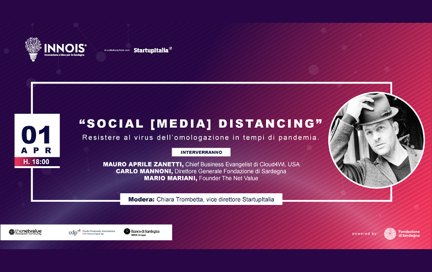 “Social [Media] Distancing”, l’evento di Innois con Mauro Aprile Zanetti 