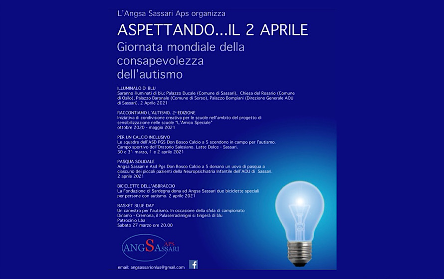 Autismo, il 2 aprile anche Sassari si illumina di blu