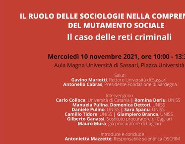 Sassari, sociologie e reti criminali un seminario dell’Università 