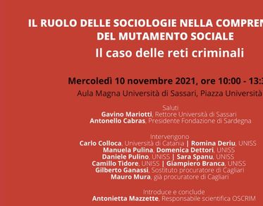 Sassari, sociologie e reti criminali un seminario dell’Università 