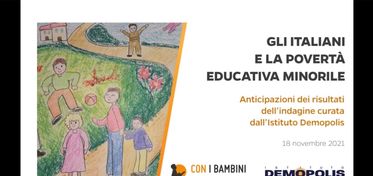 Con i Bambini, presentato rapporto Demopolis sulla povertà educativa minorile