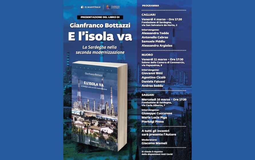 “E l’isola va”, il nuovo libro di Bottazzi presentato a Cagliari, Nuoro e Sassari 