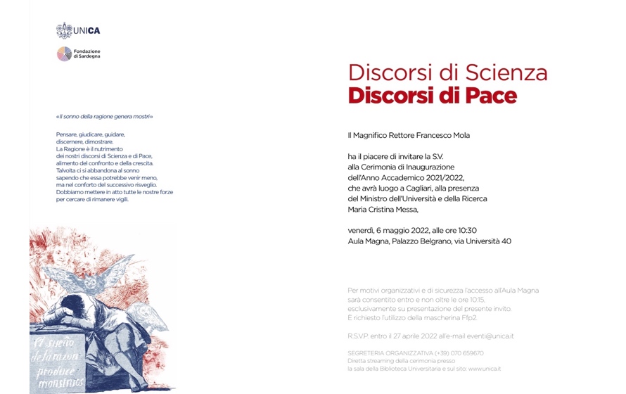 Università di Cagliari, il 6 maggio l’inaugurazione dell'Anno Accademico 