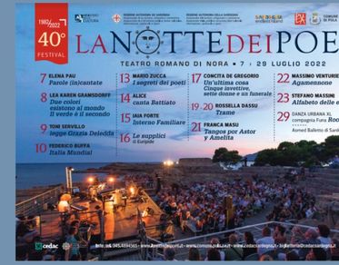 La Notte dei Poeti, a Nora dal 7 al 29 luglio spettacoli, recitals e concerti 