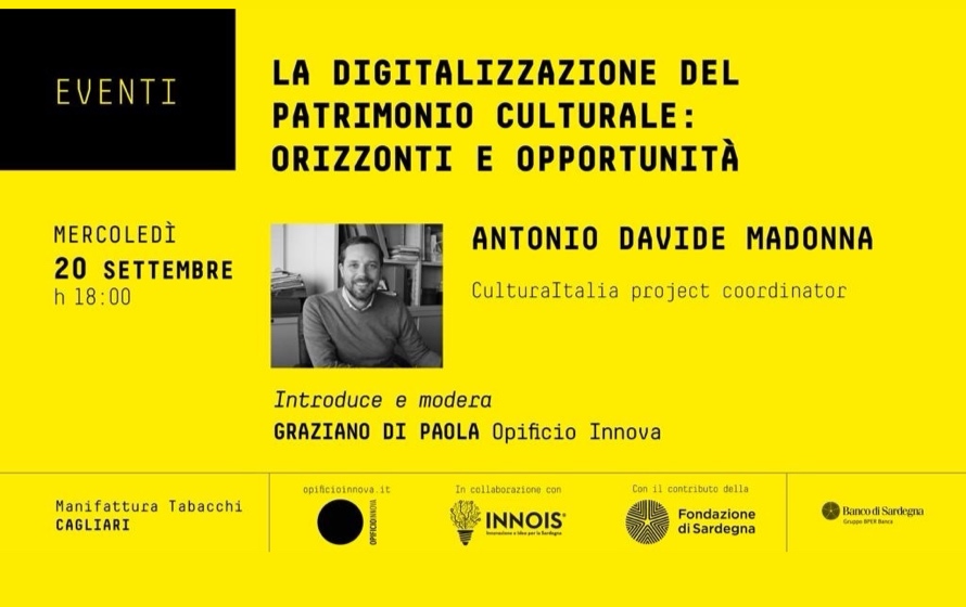 La digitalizzazione del patrimonio culturale, il 20 settembre a Cagliari un talk per scoprire l’impatto delle nuove tecnologie sul mondo dei beni culturali  