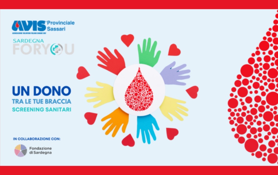 Sassari, oltre 3000 screening gratuiti per i donatori di sangue con il progetto “Un dono tra le tue braccia”