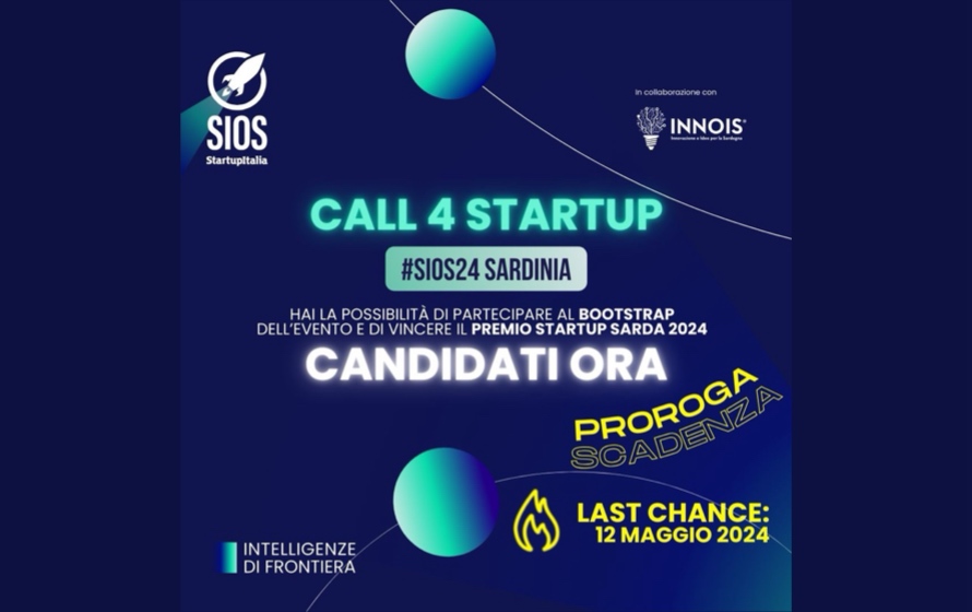 Sios2024 Sardinia, prorogata al 12 maggio la call per il premio Startup Sarda dell'Anno