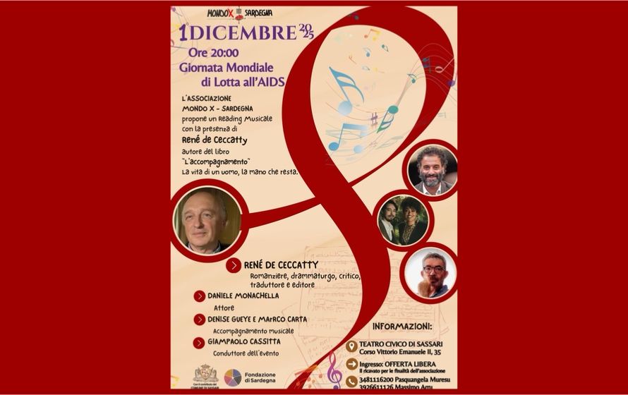 Letteratura e musica per la Giornata di Lotta all’AIDS, a Sassari il reading musicale del libro L’accompagnamento