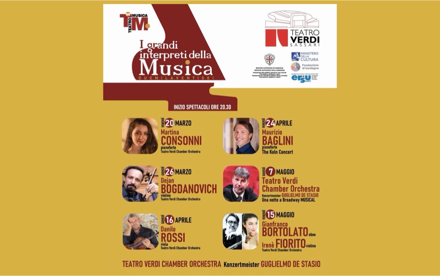 Sassari, al Teatro Verdi la rassegna “I grandi interpreti della musica”