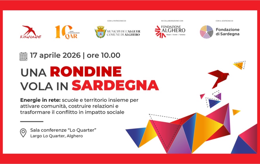“Una Rondine vola in Sardegna”, Alghero ospita tre giornate di formazione e coprogettazione per scuole e comunità educante