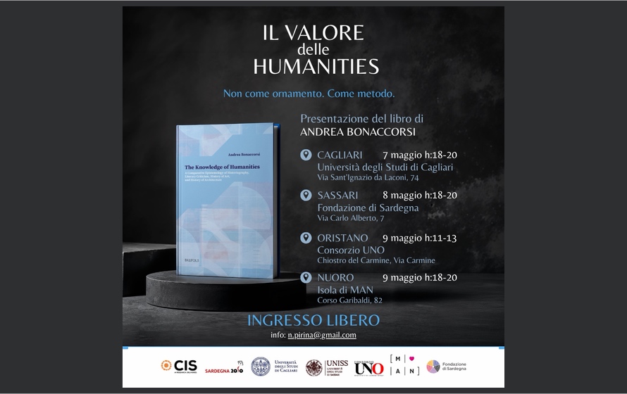 “Le humanities sono scienza”, Andrea Bonaccorsi in Sardegna per un ciclo di incontri dal 7 al 9 maggio