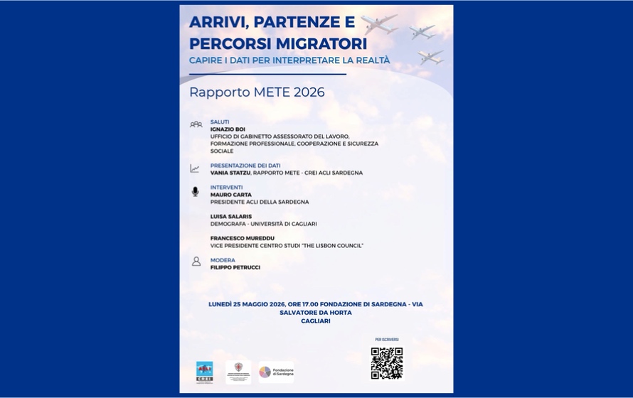 Rapporto METE 2026, a Cagliari la presentazione dei dati sui percorsi migratori in Sardegna